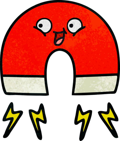 Bir insan tarafından çizilmiş mıknatısın grunge desen karikatürü