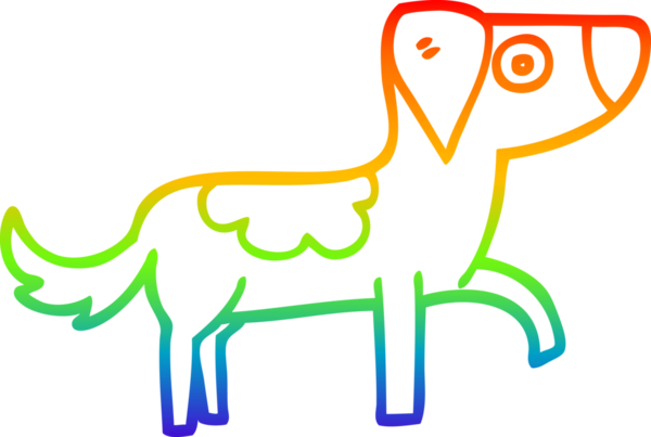 gökkuşağı gradyan çizgi çizimi bir insan tarafından çizilmiş mutlu bir köpek