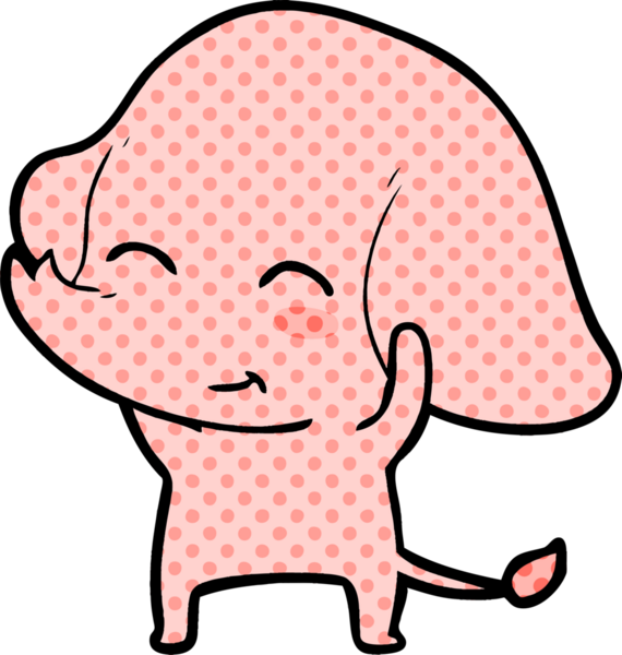 Bir insan tarafından çizilmiş şirin bir fil.