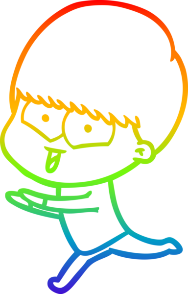 gökkuşağı gradyan çizgi çizimi bir insan tarafından çizilmiş mutlu bir çocuk