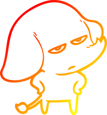 Bir insan tarafından çizilmiş kızgın bir fil çizimi.