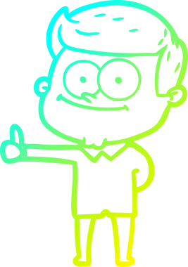 Bir insan tarafından çizilmiş gülümseyen bir çizgi film çizimi.