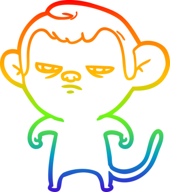 gökkuşağı gradyan çizgi çizimi bir insan tarafından çizilmiş bir maymun