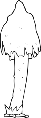 Bir insan tarafından çizilmiş siyah beyaz mantar.