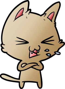 Bir insan tarafından çizilmiş kedi tıslaması.