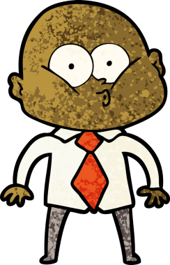 Bir insan tarafından çizilmiş kel bir adam.