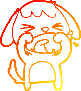 Bir insan tarafından çizilmiş şirin bir köpeğin sıcak çizgi çizimi.