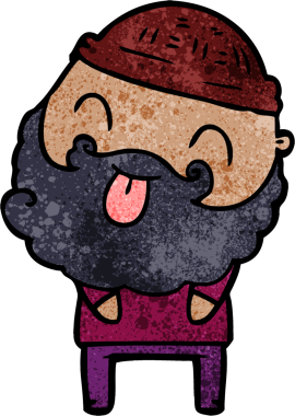 Bir insan tarafından çizilmiş sakallı bir adam.