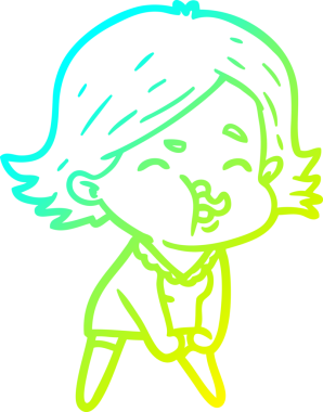 Bir insan tarafından çizilmiş bir karikatür kızı çizimi.