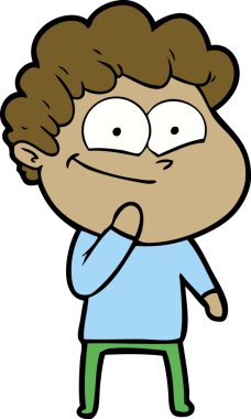 Bir insan tarafından çizilmiş mutlu bir adam.