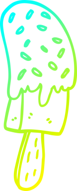 Bir insan tarafından çizilmiş dondurmanın soğuk gradyan çizgisi.