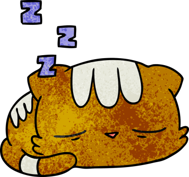 Bir insan tarafından çizilmiş kawaii kedisinin el yazısıyla çizilmiş çizgi filmi.