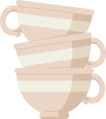 Bir insan tarafından çizilmiş kab yığını grafik vektör resimleme simgesi