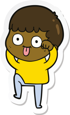 Bir insan tarafından çizilmiş karikatür adamın çıkartması.