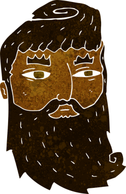 Bir insan tarafından çizilmiş sakallı bir adam.