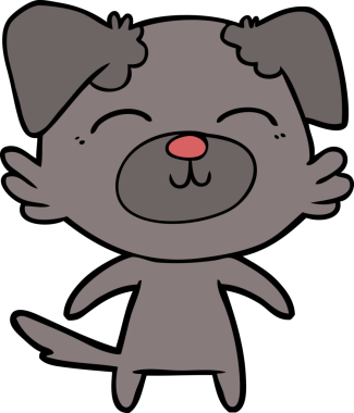 Bir insan tarafından çizilmiş çizgi film köpeği.