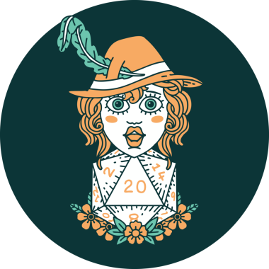 Bir insan tarafından çizilmiş 20 zarlı insan ozan ikonu