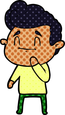 Bir insan tarafından çizilmiş mutlu çizgi film adamı.