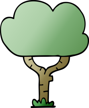 Bir insan tarafından çizilmiş karalama ağacı.