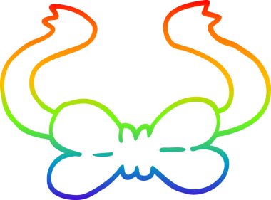 gökkuşağı gradyan çizgi çizimi bir insan tarafından çizilmiş bir papyon