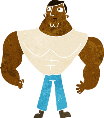 bir insan tarafından çizilmiş karikatür vücut geliştirici