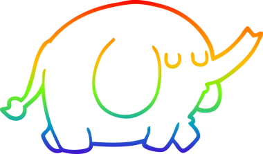 gökkuşağı gradyanı bir insan tarafından çizilmiş bir fil çizimi