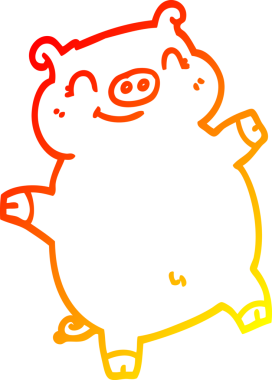 Bir insan tarafından çizilmiş çizgi film domuzu çizimi.