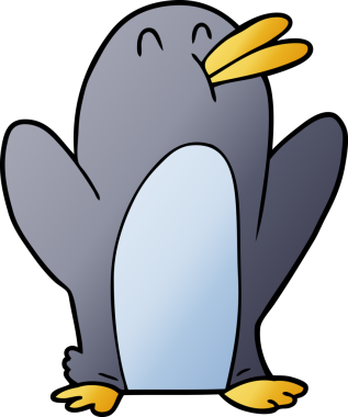 bir insan tarafından çizilmiş penguen çizgi filmi