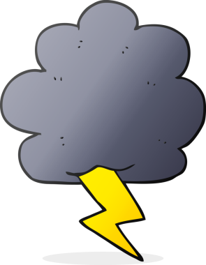 Bir insan tarafından çizilmiş serbest çizim gökgürültüsü bulutu