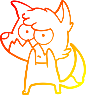 Bir insan tarafından çizilmiş kızgın tilki çizgi çizimi.