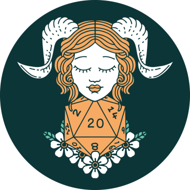 Bir insan tarafından çizilmiş doğal 20 D20 zar ile bağlanma simgesi