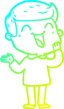 Bir insan tarafından çizilmiş mutlu bir adamın soğuk çizgi çizimi.