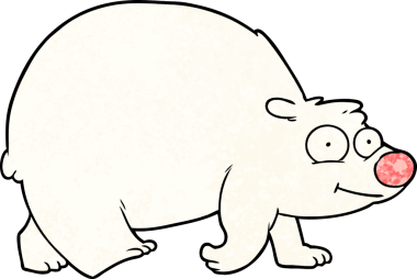 Bir insan tarafından çizilen mutlu kutup ayısı