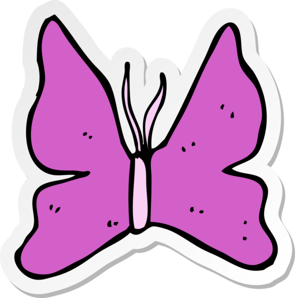 Bir insan tarafından çizilmiş kelebek sembolünün çıkartması.