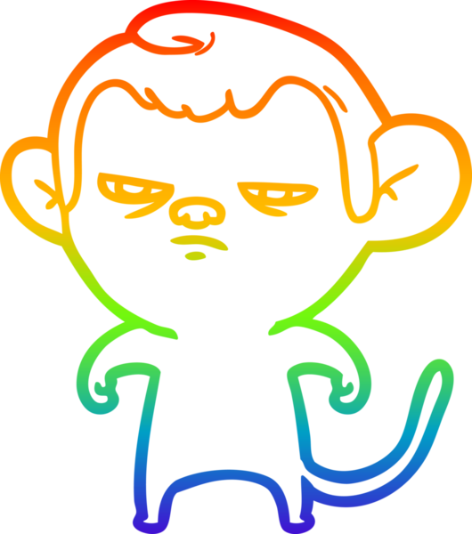 gökkuşağı gradyan çizgi çizimi bir insan tarafından çizilmiş bir maymun