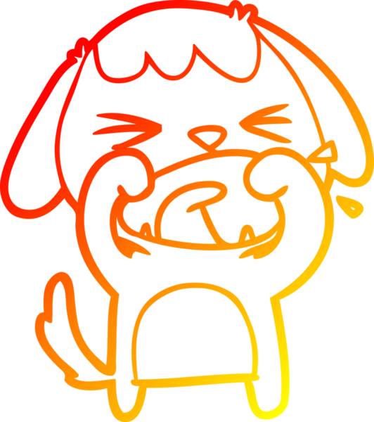 Bir insan tarafından çizilmiş şirin bir köpeğin sıcak çizgi çizimi.