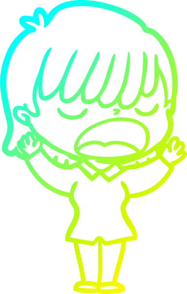 Bir insan tarafından yüksek sesle çizilmiş bir karikatür kadın çizimi.