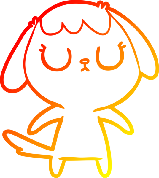 Bir insan tarafından çizilmiş sevimli bir köpeğin sıcak çizgi çizgisi.