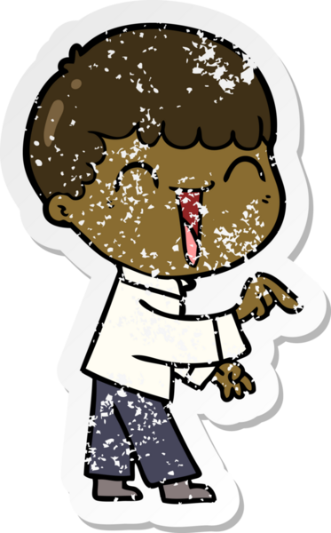 Bir insan tarafından çizilmiş mutlu bir adamın sıkıntılı çıkartması.