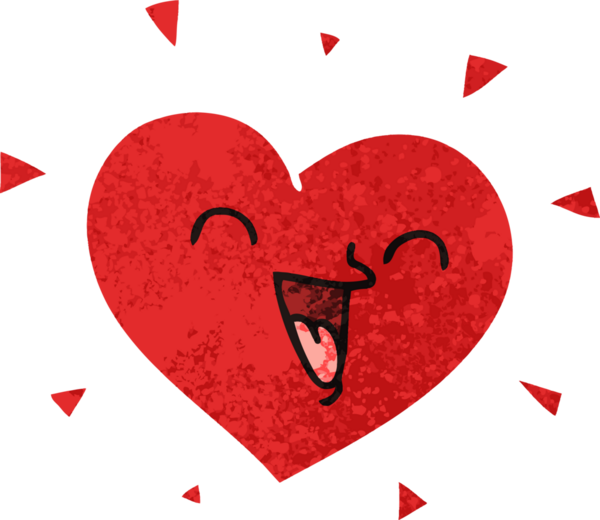 Bir insan tarafından çizilmiş garip çizim tarzı mutlu kalp.