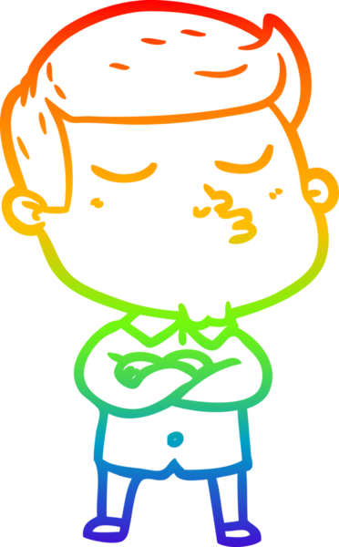 Gökkuşağı gradyan çizgi çizimi Bir insan tarafından çizilen çizgi film modeli adam