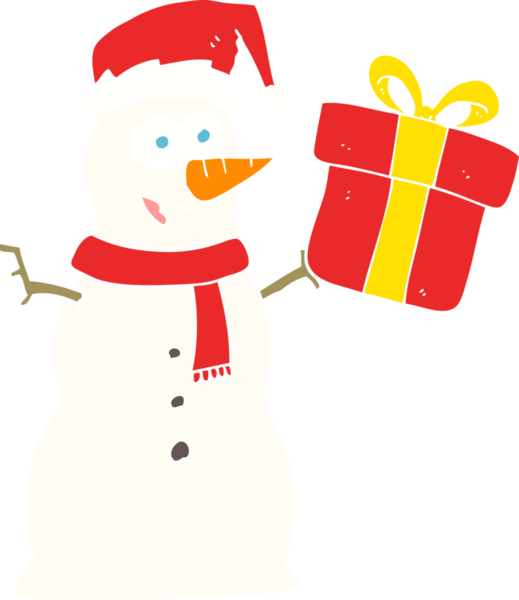 Bir insan tarafından çizilmiş düz renkli kardan adam çizimi