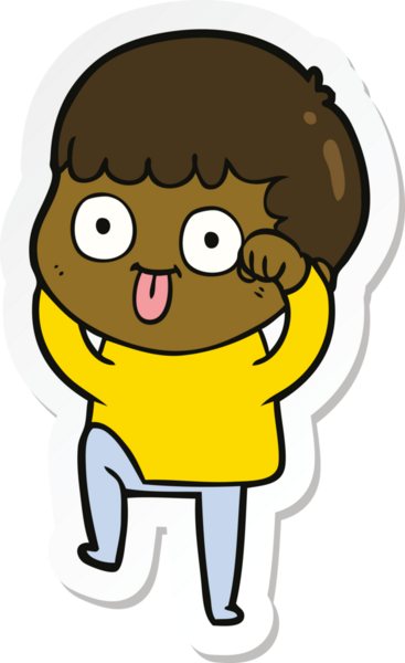 Bir insan tarafından çizilmiş karikatür adamın çıkartması.