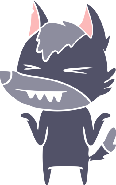 kızgın kurt düz renkli çizgi film bir insan tarafından çizildi.