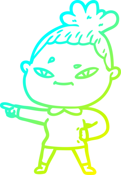 Bir insan tarafından çizilmiş bir karikatür kadın çizimi.