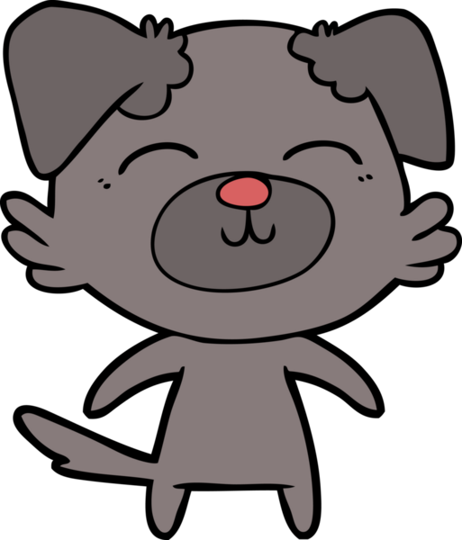 Bir insan tarafından çizilmiş çizgi film köpeği.