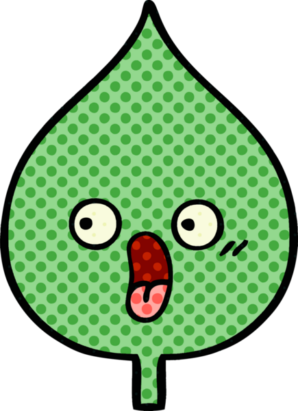 bir insan tarafından çizilmiş dışavurumsal yaprağın çizgi roman tarzı