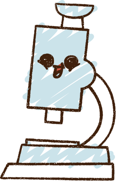 Bir insan tarafından çizilmiş mikroskop Tebeşiri