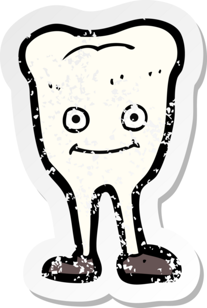 Bir insan tarafından çizilmiş mutlu dişi olan bir çizgi filmin gerilimli retro yapıştırması.