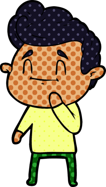 Bir insan tarafından çizilmiş mutlu çizgi film adamı.